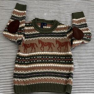 Janie and Jack 3T Brown Patterned Sweater